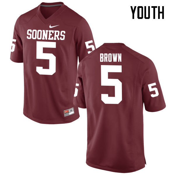 Youth Oklahoma Sooners #5 Marquise Brown College Football Jerseys Game-Crimson